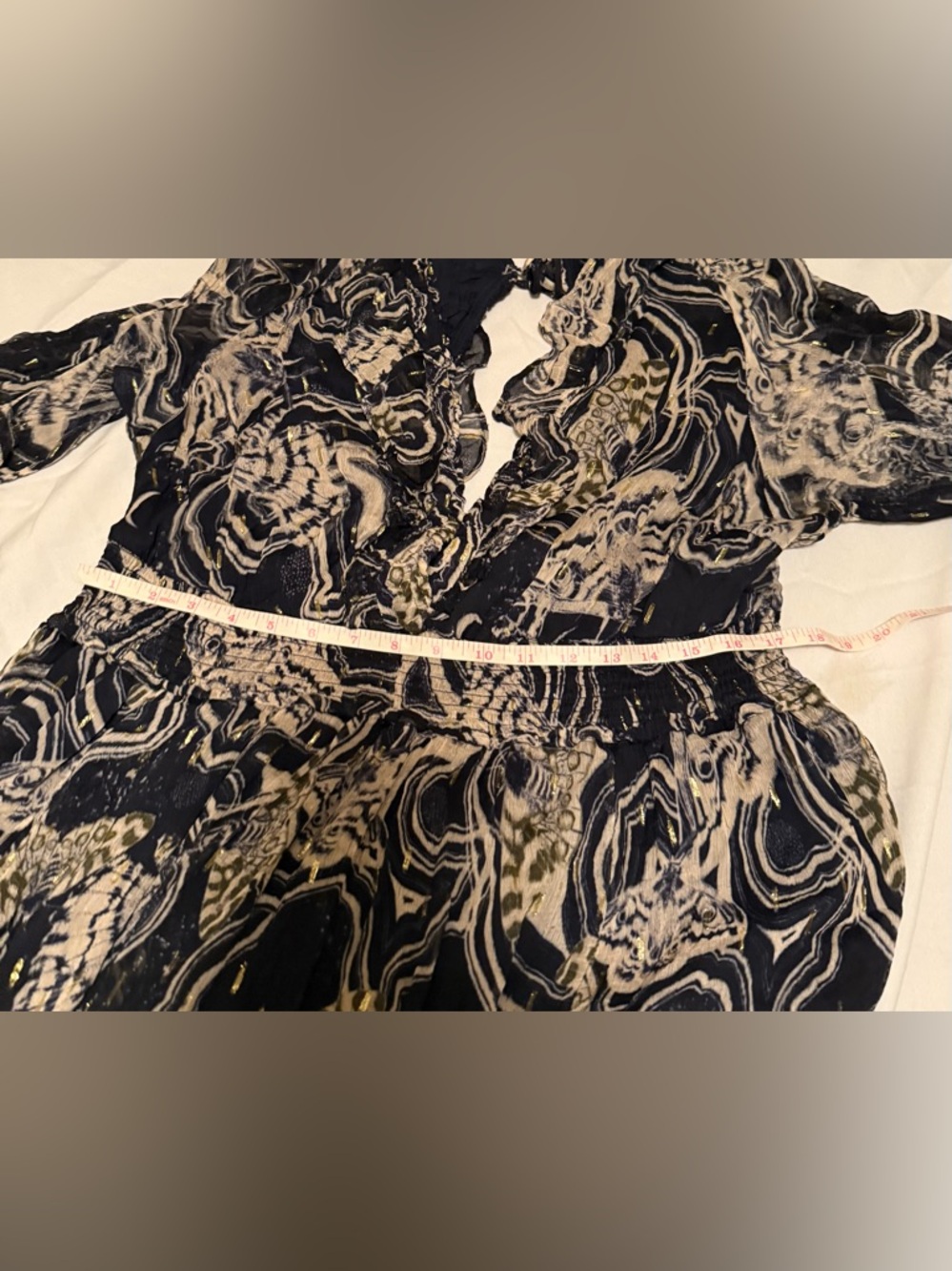Anthropologie Printer Johnson Long-Sleeve V-Neck Midi Dress - Picture 7 of 7